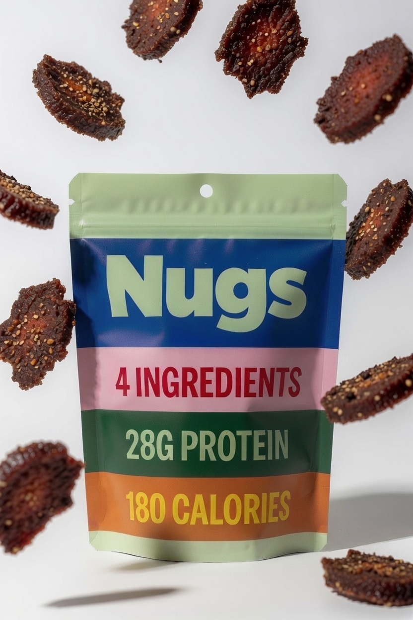 Nugs pack surrounded by air-dried beef bites